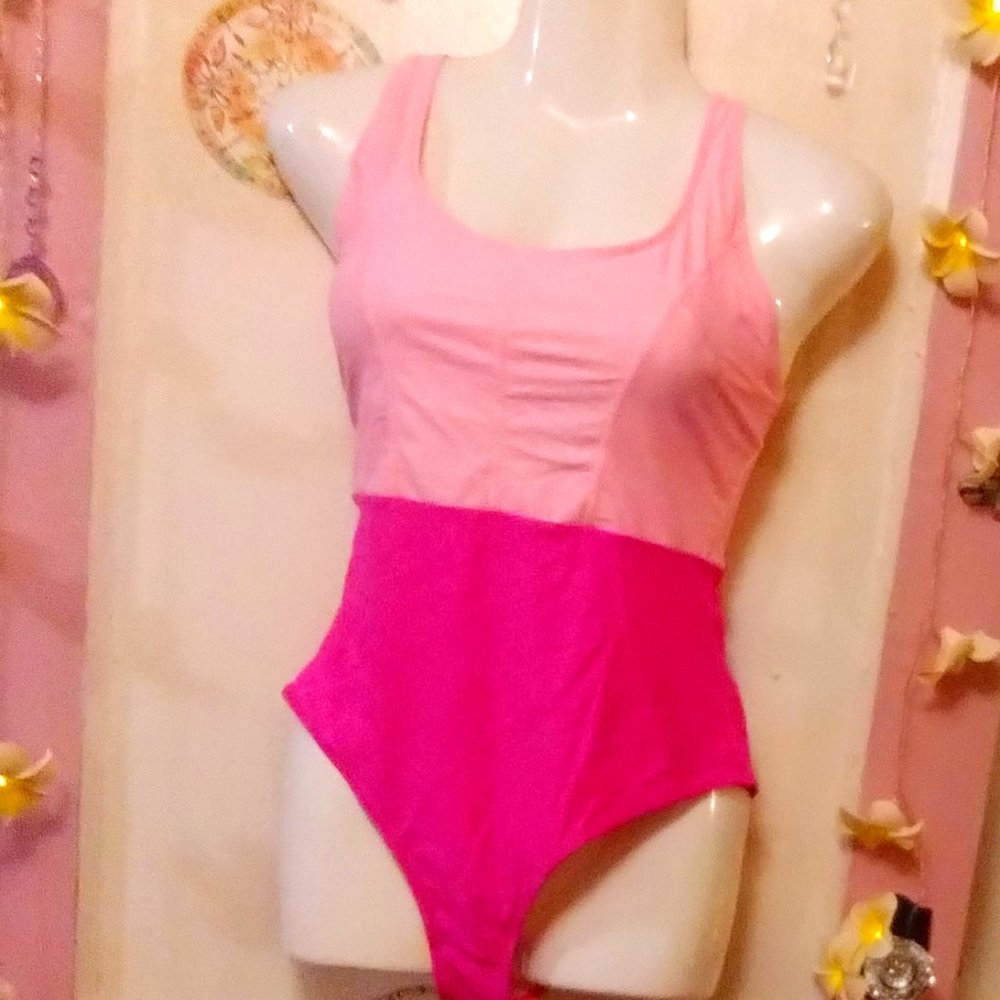 Two Tone Pink (M) ColorBlock One Piece